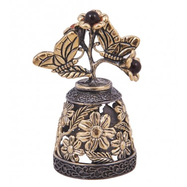 Фигурка Колокольчик с бабочками (янтарь)