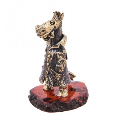 Фигурка Конь в пальто (янтарь)