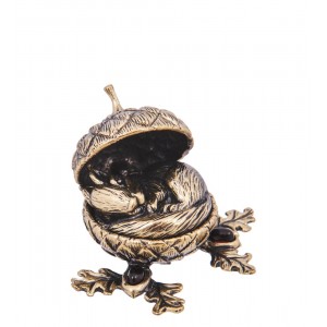 Фигурка-шкатулка Белочка в желуде (янтарь)