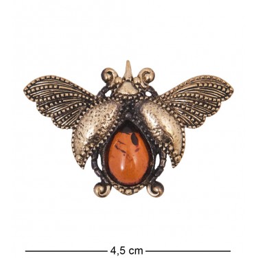 Фигурка - брошь Майский жук (янтарь)