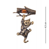 Фигурка - брошь Кот - спасите! (янтарь)