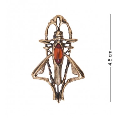Фигурка - брошь Кузнечик (янтарь)