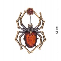Фигурка - брошь Цветочный паучок (янтарь)