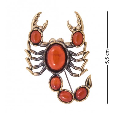Фигурка - брошь Золотой скорпион (янтарь)