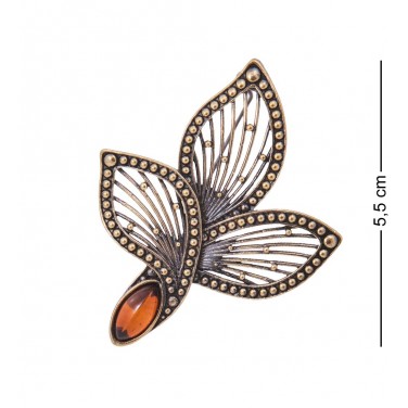 Фигурка - брошь Лепестки (янтарь)