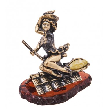 Фигурка Ведьма над крышами (янтарь)