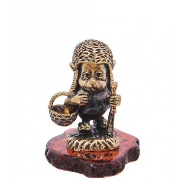 Фигурка Ёжик лесник (янтарь)