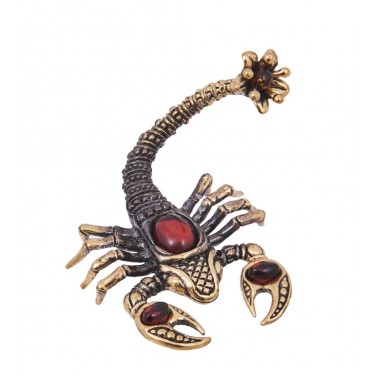 Фигурка Скорпион с цветком (янтарь)