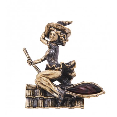 Фигурка Ведьмочка на крыше (янтарь)