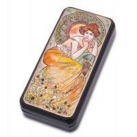 Шкатулка Альфонс Муха - Драгоценные камни. Топаз (ручная работа)