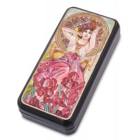 Шкатулка Альфонс Муха - Драгоценные камни. Аметист (ручная работа)