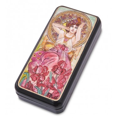 Шкатулка Альфонс Муха - Драгоценные камни. Аметист (ручная работа)