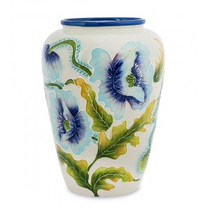 Керамическая ваза Голубые маки