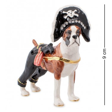 Шкатулка Пиратский пес-боксер