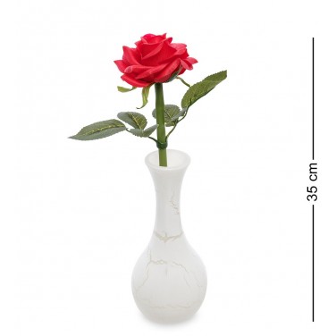 Композиция Алая роза в вазе с LED-подсветкой