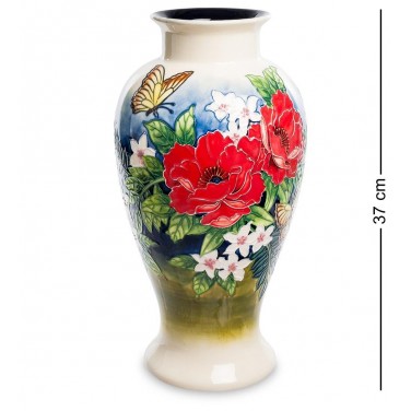 Фарфоровая ваза Алые розы (ручная работа)