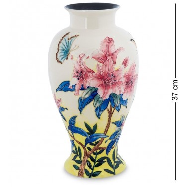Фарфоровая ваза Бабочка и цветы