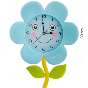 Часы настенные Голубой цветочек