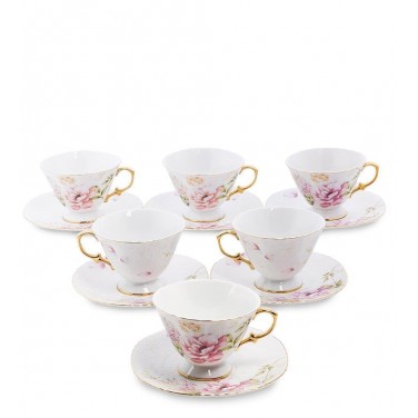 Чайный сервиз Розовые пионы (на 6 персон)