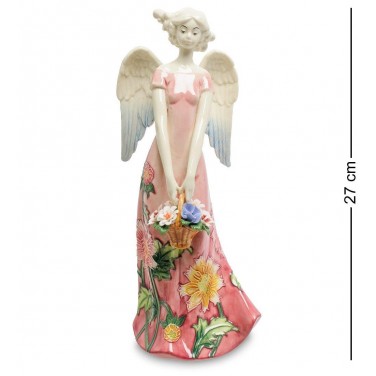 Фигурка Девушка-ангел с корзинкой цветов