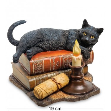 Статуэтка Чёрный кот на книгах