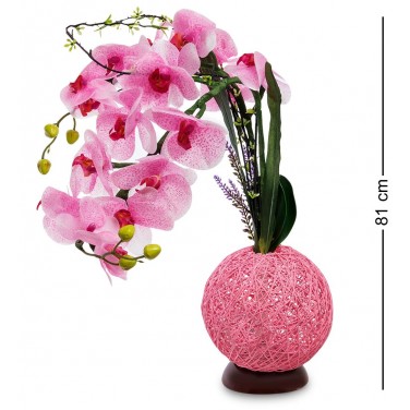 Композиция Розовые орхидеи в вазе с LED-подсветкой