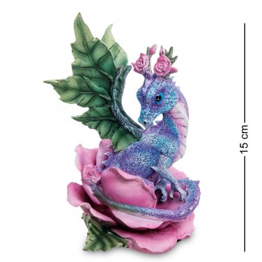 Статуэтка Розовый дракон на цветке