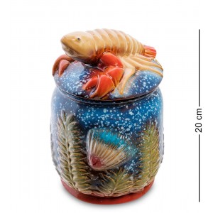 Керамическая ваза с крышкой Морские глубины