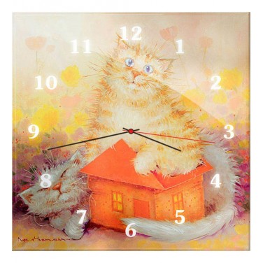 Часы настенные Котики с домиком