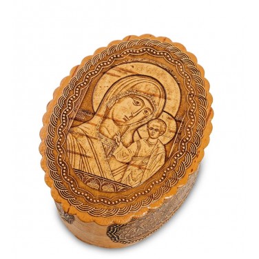 Шкатулка Пресвятая Богородица Казанская (береста)