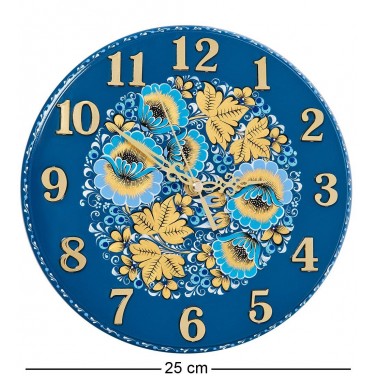 Часы настенные Хохломские цветы