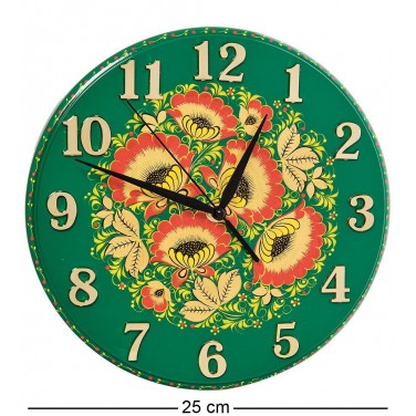 Часы настенные Малахитовая хохлома