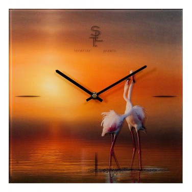 Часы настенные Фламинго на закате