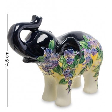 Фигурка Черный слон с цветами