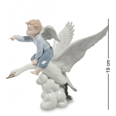 Фигурка Ангелок верхом на лебеде