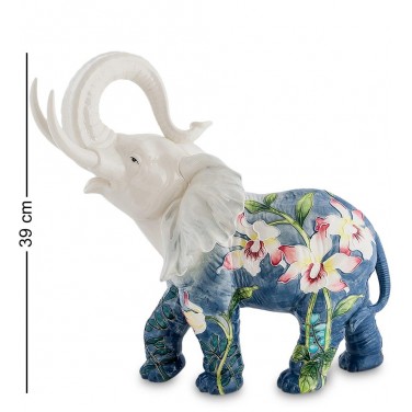 Статуэтка Синий слон с цветами