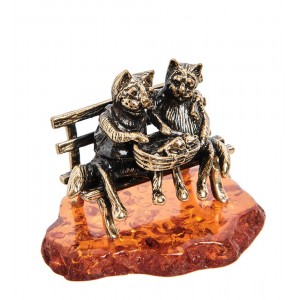 Фигурка Корзинка котят (янтарь) Фигурка Корзинка котят (янтарь)