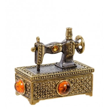 Фигурка-шкатулка Швейная машина (янтарь)