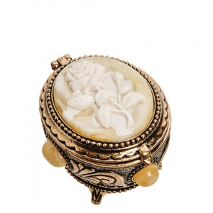 Шкатулка Белая роза (янтарь) Шкатулка Белая роза (янтарь)