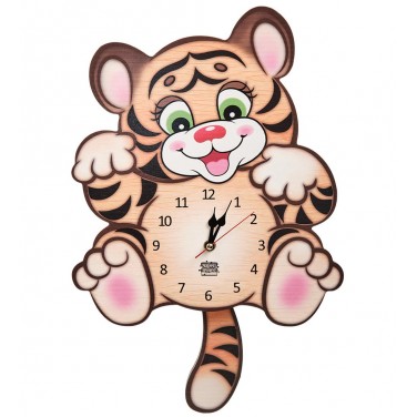 Часы настенные Игривый тигрёнок (с маятником)