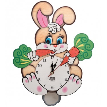 Часы настенные Зайчишка с морковкой (с маятником)