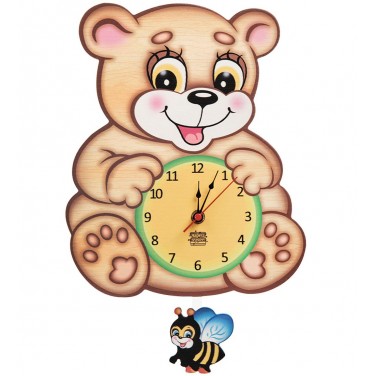Часы настенные Мишутка с пчёлкой (с маятником)