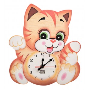 Часы настенные Полосатый котенок