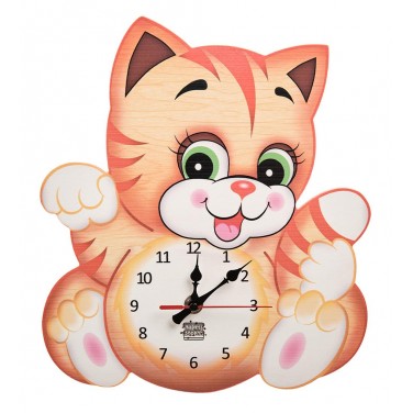 Часы настенные Полосатый котенок