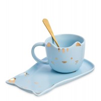 Чайная пара Голубой котик