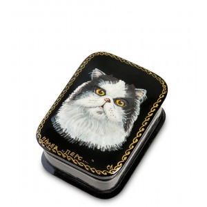 Шкатулка Усатая кошка (ручная работа)