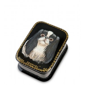 Шкатулка Черно-белый пекинес (ручная работа) Шкатулка Черно-белый пекинес (ручная работа)