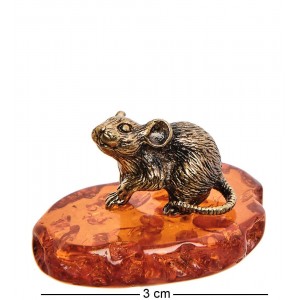 Фигурка Любопытный мышонок (янтарь)