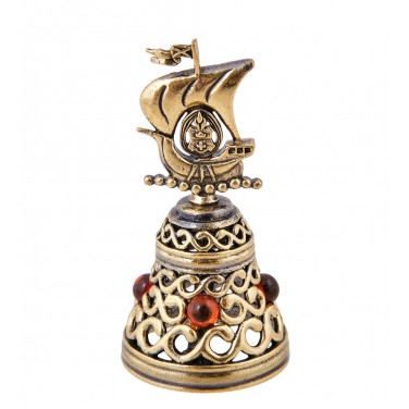 Фигурка Колокольчик - кораблик (янтарь)