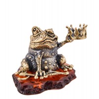 Фигурка Лягушка с короной (янтарь) Фигурка Лягушка с короной (янтарь)